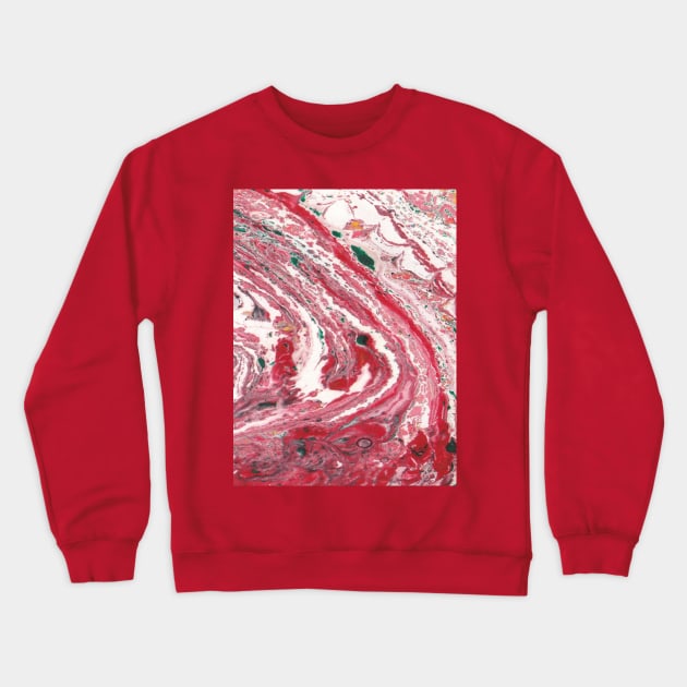 Marble red white Crewneck Sweatshirt by Crea Twinkles